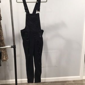 Black jean overalls